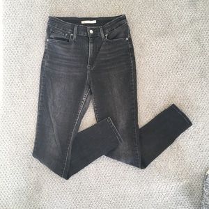 LEVI'S 721 HIGH RISE SKINNY WOMEN'S JEANS SOFT BLACK SIZE 28